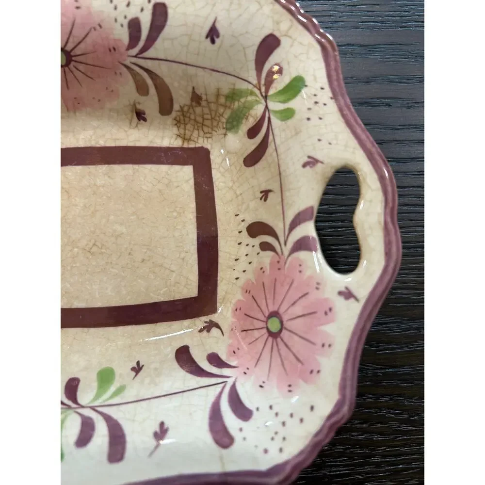 MARKED OLD CASTLE COPPER LUSTREWARE collectible dish Made in England handpainted - Picture 6 of 8